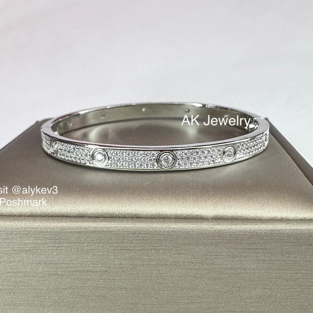 💎LUXURY SNAP Pave Diamond Style Design Bracelet, Bangle, Cuff, Click Snap